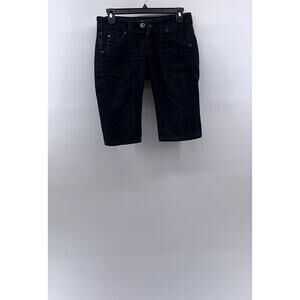 HUDSON Women’s Vintage Dark Blue Five-Pocket Regular-Fit Bermuda Shorts SZ 24